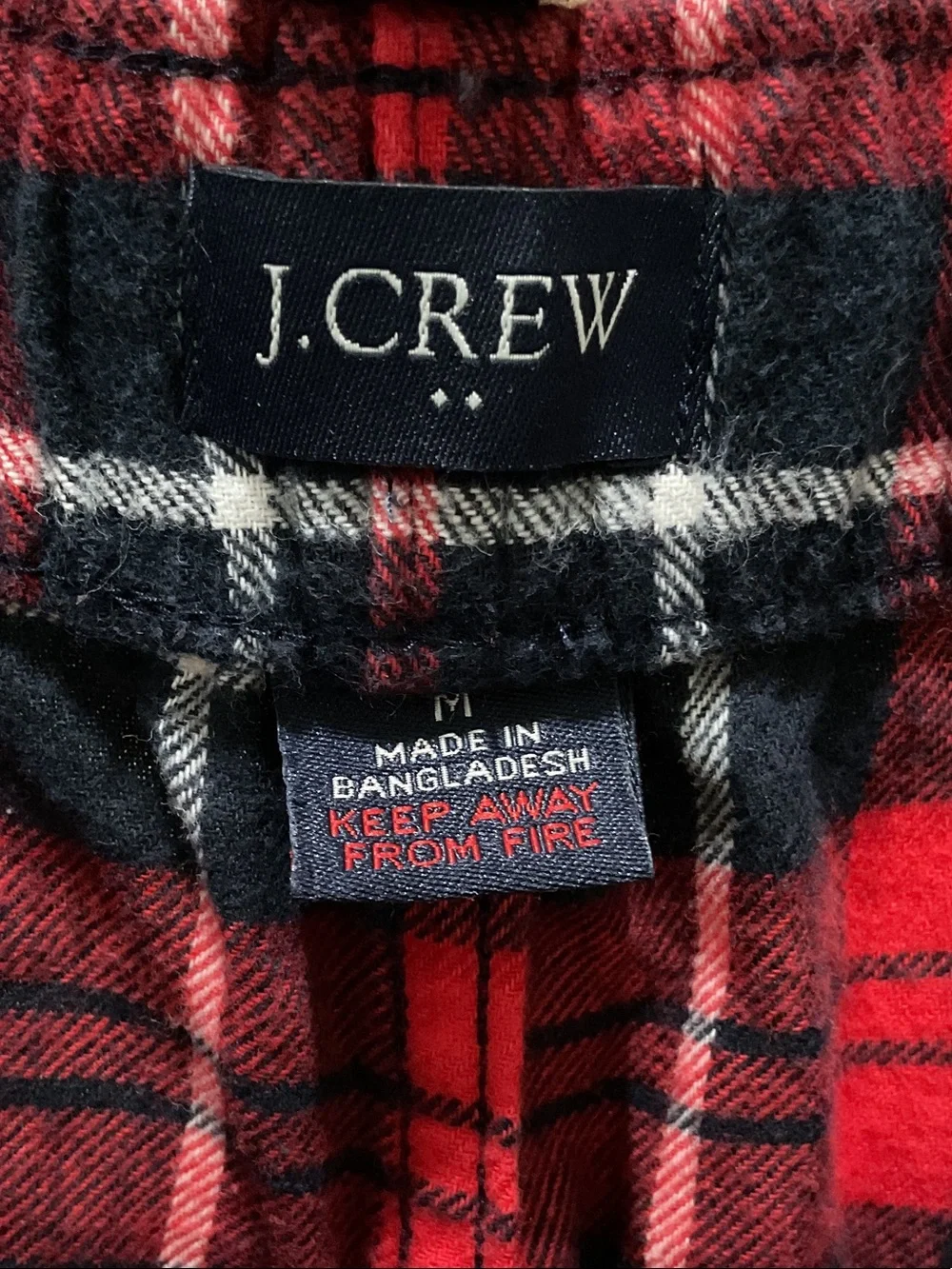 J. Crew Red and Navy Plaid Flannel Pajama Pants